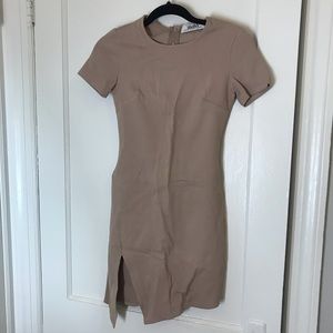 LULUS short sleeved asymmetric slit dress